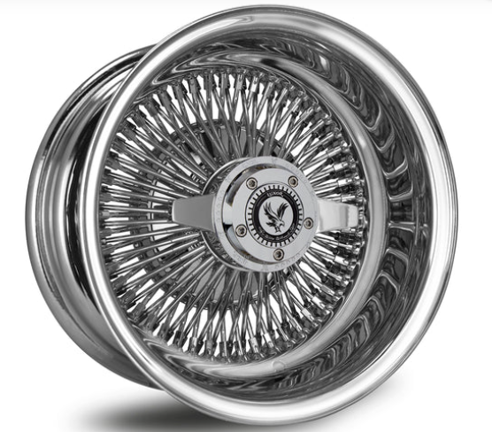 13x5.5 Luxor Wire Wheel Reverse 100 Spoke Straight Laced All Chrome R T Tires Wheels LTD